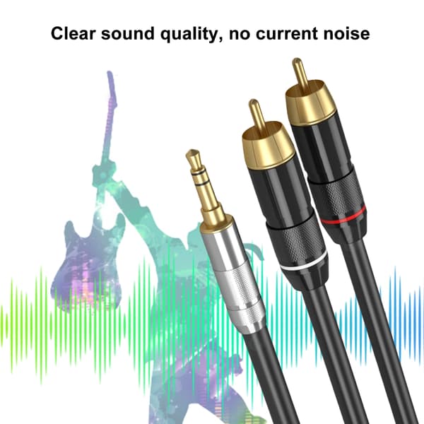 Dobbelt han til 3,5 mm adapterkabel 3,5 mm til han stereo ledning til tilslutning Silver elbow 1m