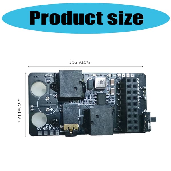 5.8G Digital til Analog Konverter Modul til FPV-briller med Spændingsdisplay og DVR-support