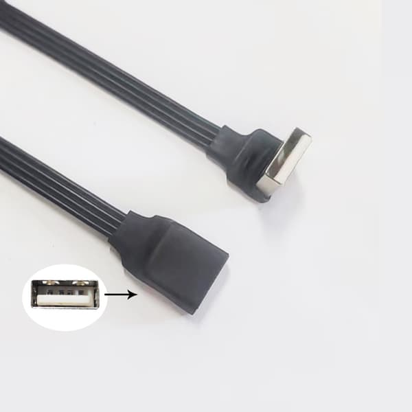 90° vinklad USB 2.0 förlängningskabel hane till hona stöder laddning och dataöverföring 5cm USB side Up