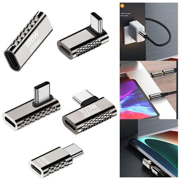 20Gbps 100W Type-C -lataussovitin USB-C-naarasliitin null - Straight head