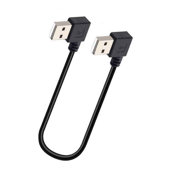 Bøjeligt kabel 25 cm forlængerledning plasttekstur til datasynkronisering og opladning null - Double left bend