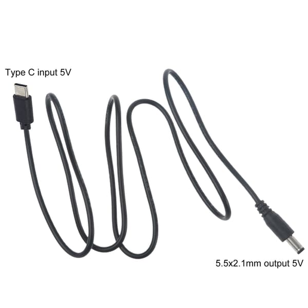 Universal DC Strømadapter Sæt, USB C til DC 5.5x2.1mm Kabel Strømforsyningsstik