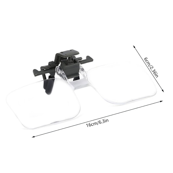 Praktiska Huvudmonterade Glasögon Clip-on 2x Förstoringsglas Akryl Optisk Lins