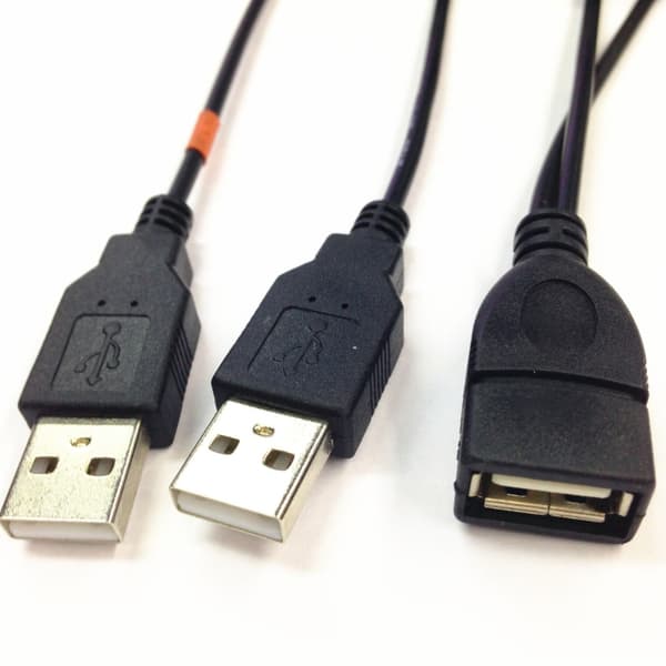 USB2.0 Kabel USB 2 Han til Hun USB Y Splitter Data- og Opladningskabel med Fleksibelt Design 480Mbps Hastighed 25cm