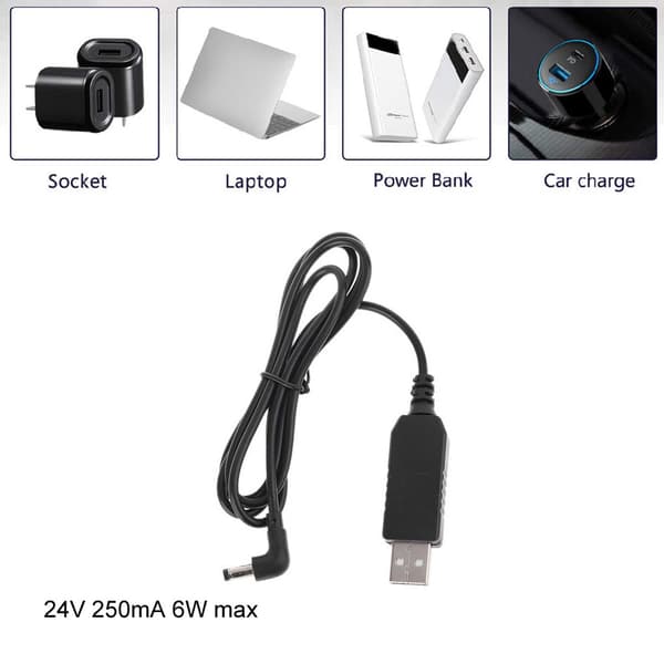 Til Wifi Router LED Strips 5V til 24V 5.5x2.1mm Strømforsyningskabel Step Up USB