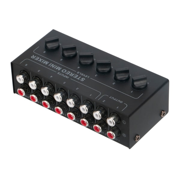 CX600 Mini Stereo 6-kanals Passiv Mixer Flerkanals Mixer Audio Stereo Mixer