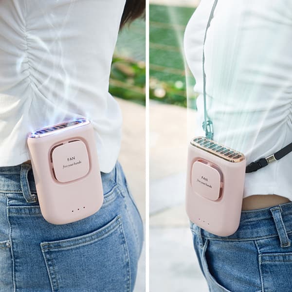 Halsbandsfläkt med iskompressfunktion och lång batteritid Pink