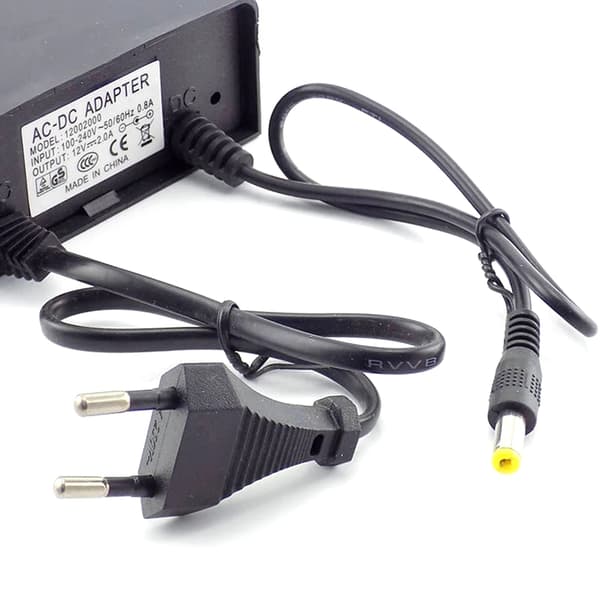 CCTV-kamera ladeadapter strømforsyningsadapter AC/DC 12V 2A utendørsadapterlader for CCTV-videokamera EU/US-plugg EU