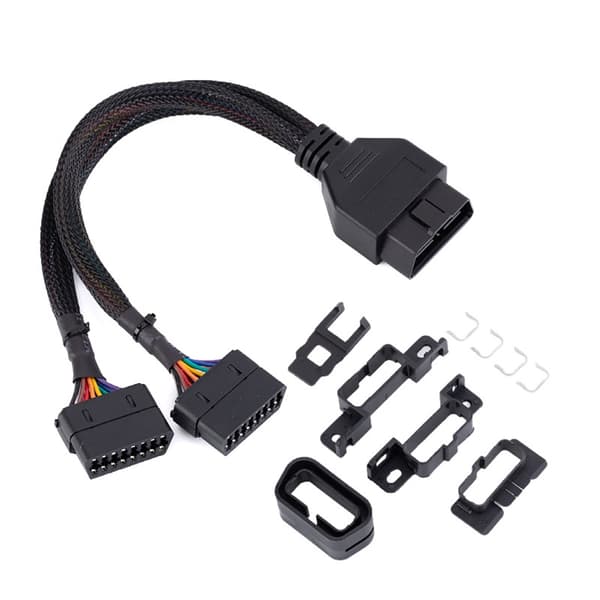 Forlengelseskabel OBDII Forlengelse Y Flat Splitter Ledningsadapter