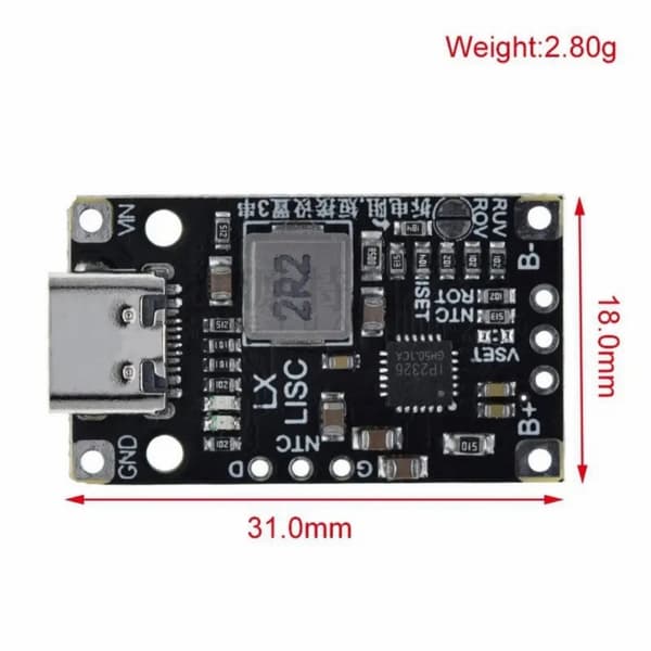 Litiumakun lataus Boost-moduuli Type C USB 2-3S Boost-moduuli tukee nopeaa latausta null - 3S