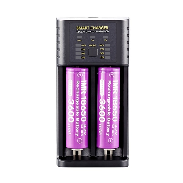 USB 3.6/3.7V Laddningsadapter för 10400/14500/14650/16340/18650 Li-ion Batterier