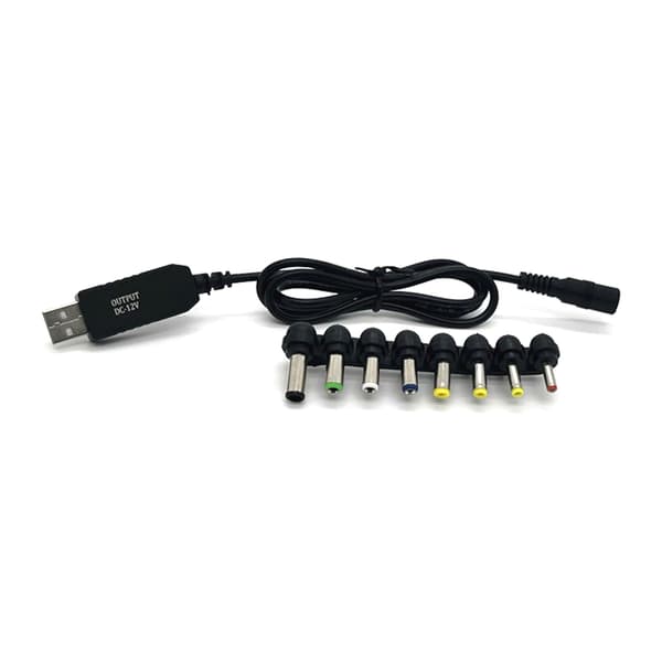 USB 5V til DC9V 12V Strømkabel for Rutere Høyttaler USB til DC5.5x2.5mm 8 Adaptere Ladekabel Strømledning null - 5V line 8 headers
