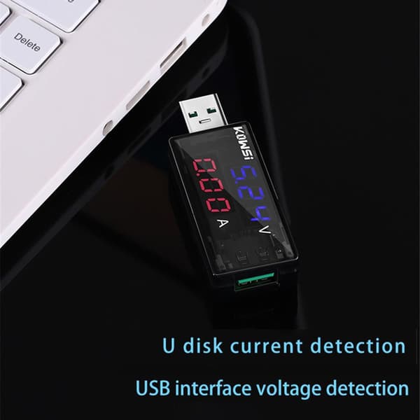 KWS-11VA Dubbel USB Strömspänning Laddningsdetektor Testare Batterivoltmeter