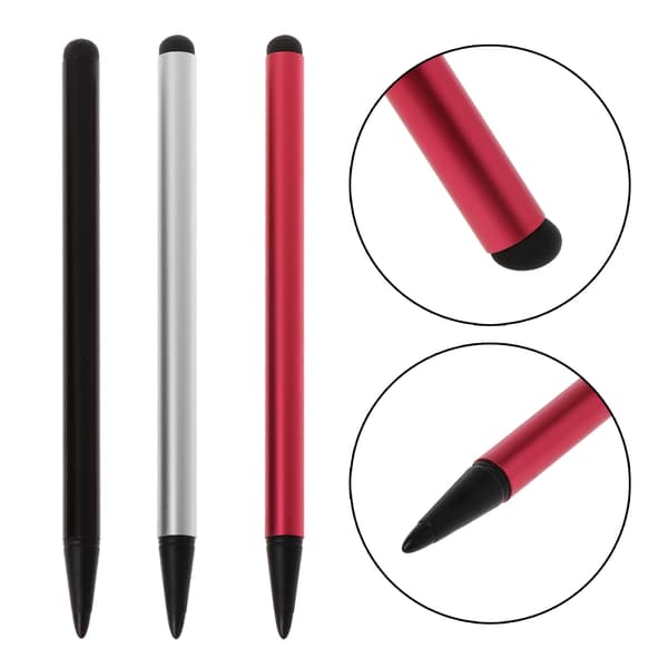 Styluspen Kapacitiv Resistiv 2-vejs Gummipen til Telefon Tablet Bærbar Black