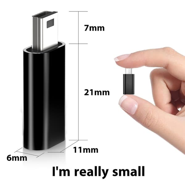 Mini USB til USB C Adapter USB C til Mini USB Adapter USB C Hunn til Mini USB Silver