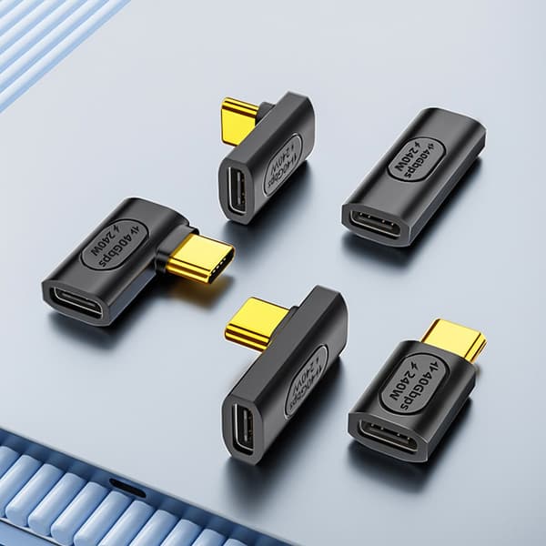 USB C Uros-Naaras -sovitin 240 W Virransyöttö, Type C -liitin Type C -sovitin USB C Uros-Naaras -jatkojohto null - B