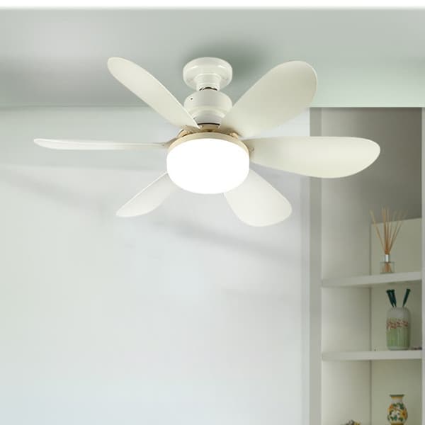 6 stk. ABS-udskiftningsvinge til E27 loftventilatorlampe indendørs loftventilator E27 Long model