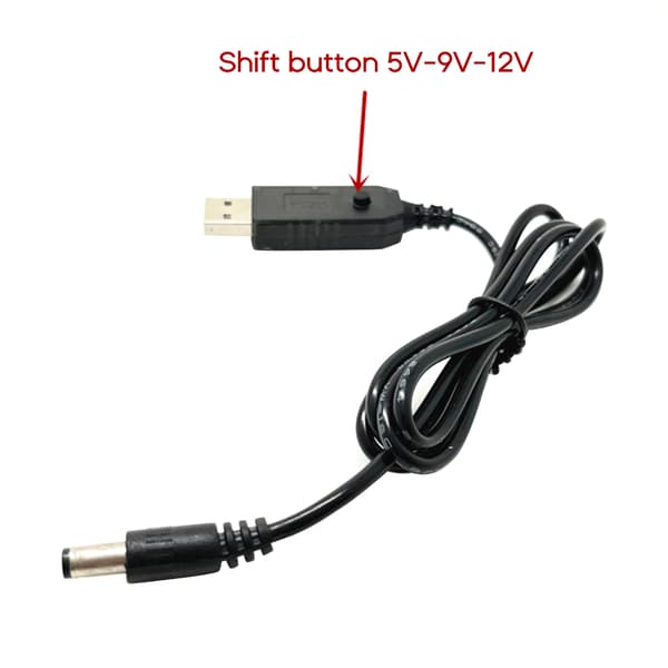 USB til DC9V12V 5.5x2.5mm opladerkabel strømkabeladapter til routere højttalere