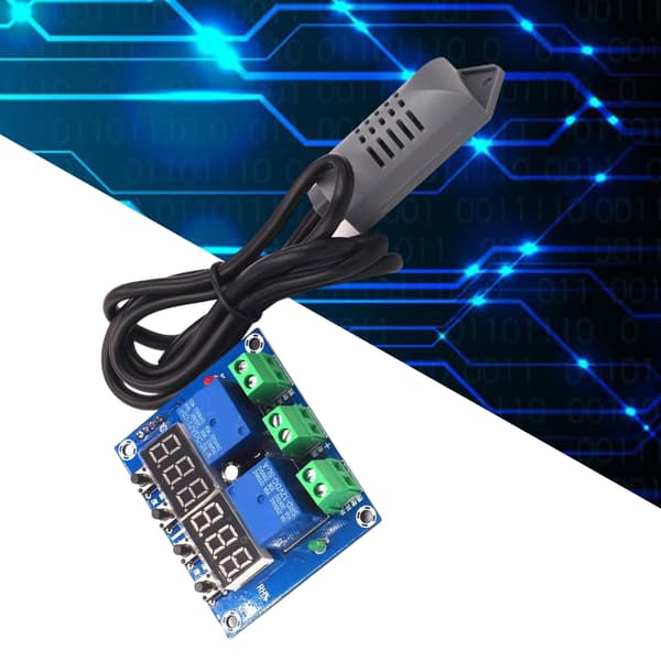 12V Dubbel Utgång Termometer Hygrometer Kontrollmodul Kort Termostatmodul Digital Temperatur Fuktighetskontroller