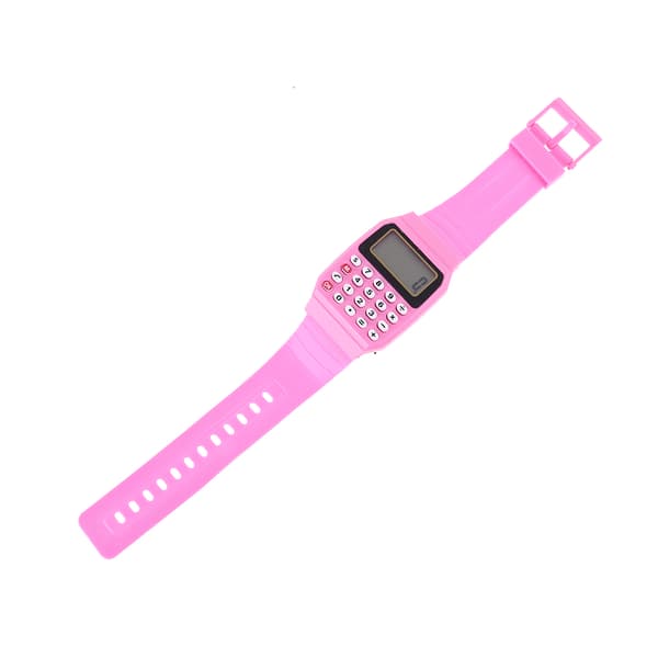 Fad Barn Silikon Dato Multifunksjonell Elektronisk Kalkulator Armbåndsur for Barn Black