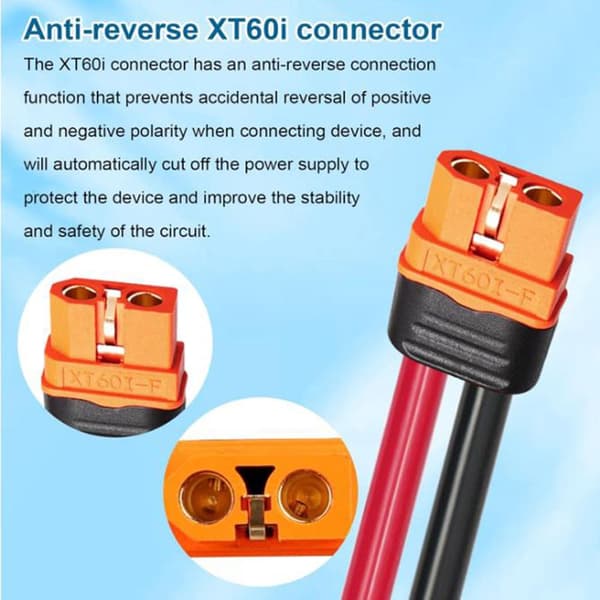 XT60I hun til DC5521 han strømkabel til solpaneler mobile kraftstationer 50cm