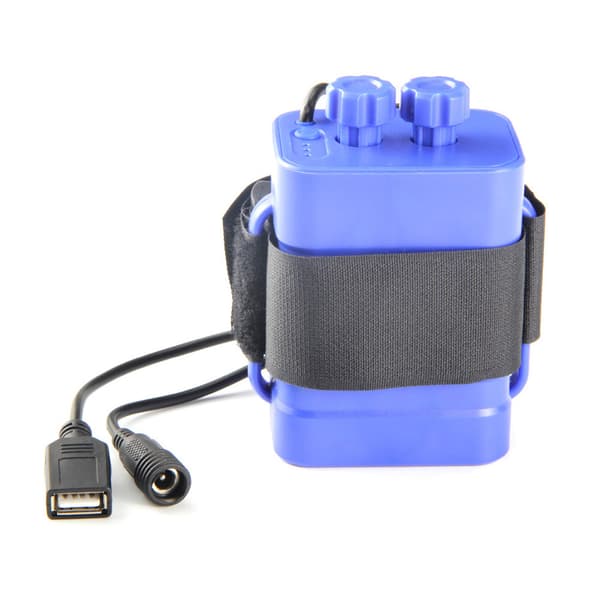 DC 8.4V USB 5V 6x 18650 Batteriopbevaring til etui Boks til cykel LED-lys celle Blue