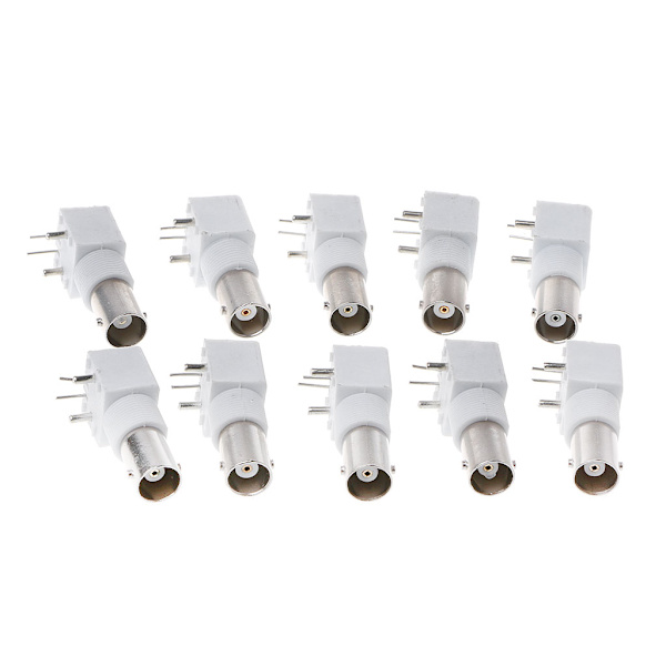 10x PC-kort PCB-montering retvinklet BNC hunstik med skotforbindelse