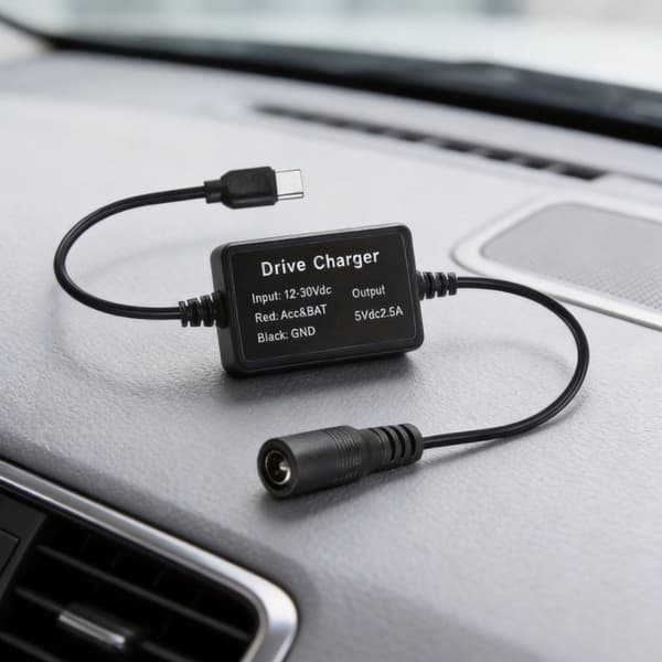 Fleksibel PVC DC5.5x2.1mm til USB C Step Down Strømkabel for Dashbordkamera Rutere