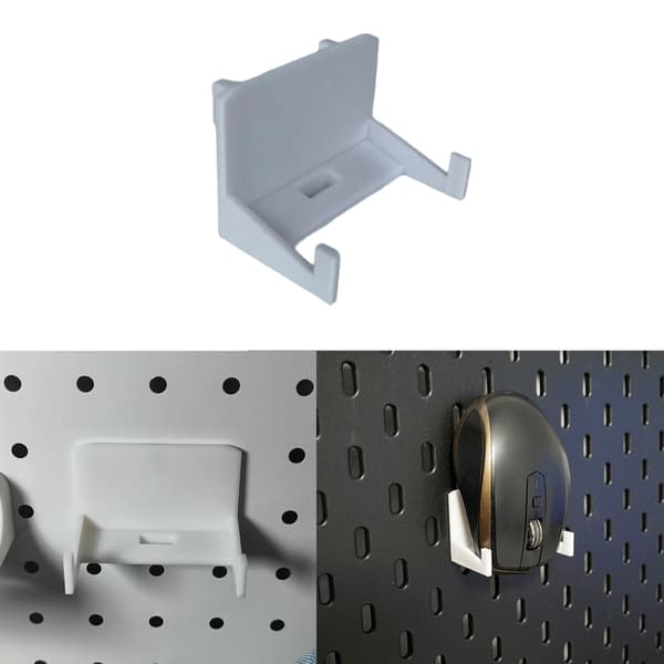 Effektiv skrivebordsorganisering Musekrok for Skadis Pegboard Sterk Plast White