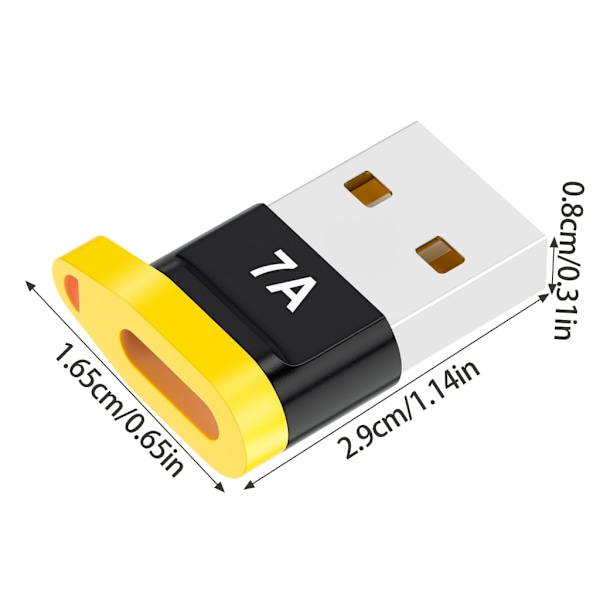 USB till USB C Adapter Höghastighetsladdningsomvandlare Dataöverföring för Telefoner Black