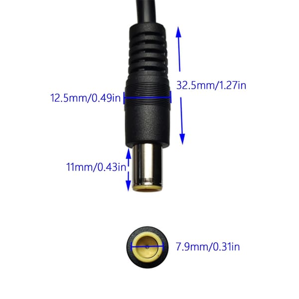 Biloplader Strømkabel 12V-24V til Bærbare Computere DC7909 Forlængerledning