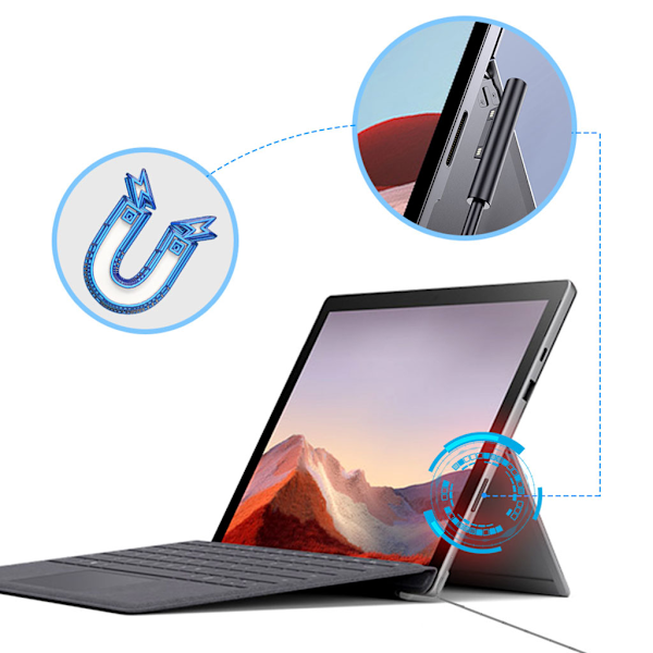 Typ C Anslutning Laddningskabel för Microsoft Surface Pro 7/6/5/4/3 15V 3A A