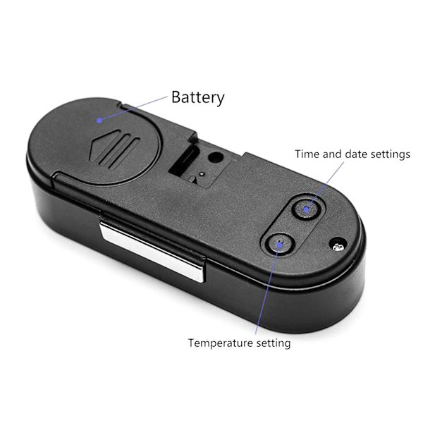 Mode- & Temperaturklocka för Bil, Digital Klocka med Termometer, Mini Instrumentbräda Klocka 12/24 Timmars Område -20-50℃