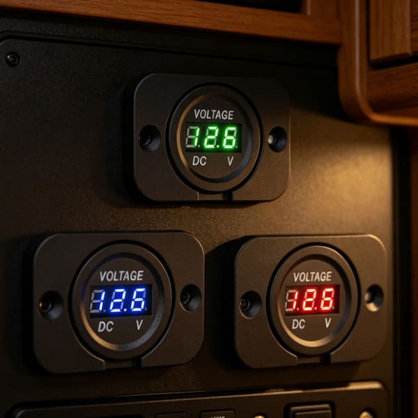 Universal 12V 24V LED Digital Spændingspanel Digital Voltmeter Til Bil Og Autocampere Red