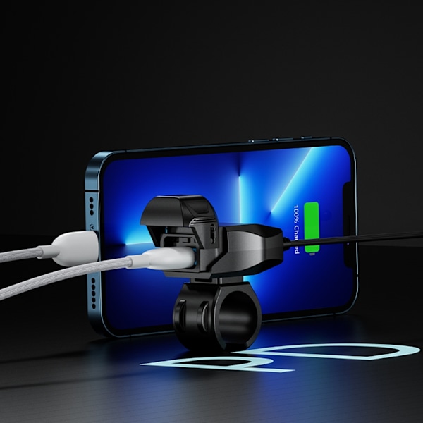 Motorcykel Fordonsmonterad Laddare Vattentät USB-C Adapter Typ-C Port Laddare