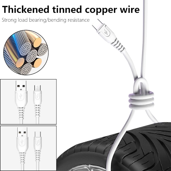 USB til Type C/USB 5Pin Datakabel, 2A Hurtig Opladningskabelledning 100cm Micro USB 2A