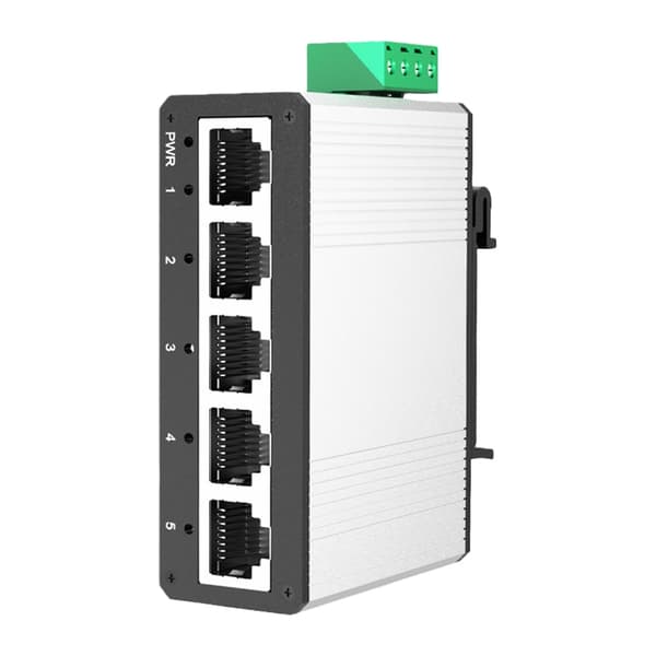 Robust 5-ports Ethernet Switcher Boks Til Industriel DIN-skinne Montering Ikke Administreret