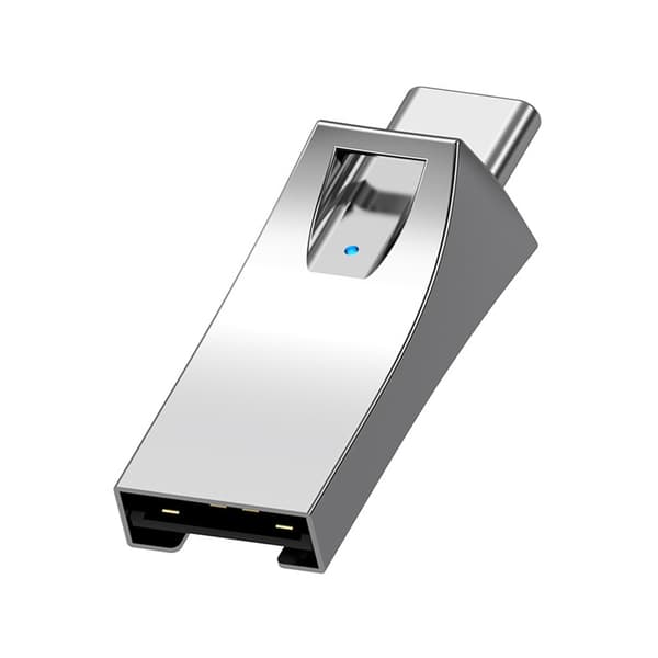 Snabb Hastighet Legering Typ C USB A Kortläsare Stöder TF Microed Kort upp till 2TB Silver