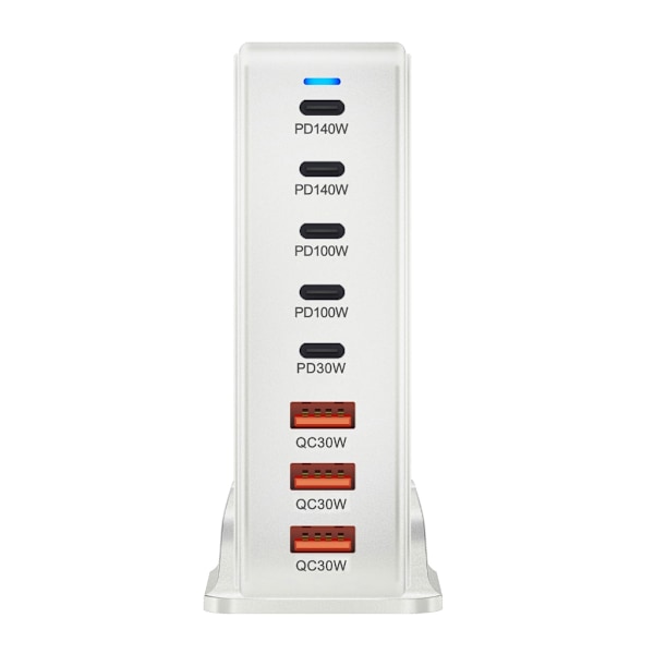 600W GaNs Laddare Bärbara Datorer USB C USB A Snabbladdning PD Laddning för Telefonladdare Black EU Plug