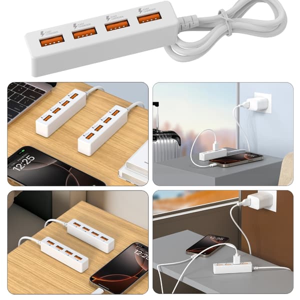 USB2.0 Splitterkabel USB Han til 4 Hun USB2.0 Konverter Multipel USB-port 30cm