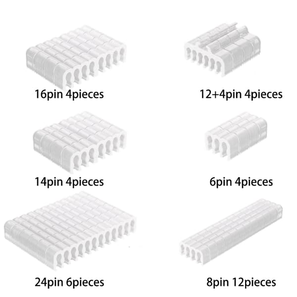 Computer Wire Combs Ledningsstyring til 1,8-2,5 mm ledninger PVC-ledningsguide med assorterede toner Black