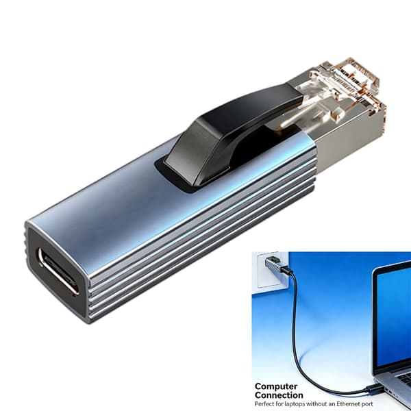 Bærbare Type C til RJ45-adaptere 1000 Mbps ledningsnetværk til videokonferencer