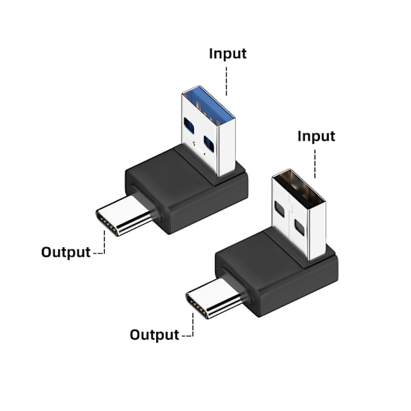USB C til USB3.1 Adapter Konverter Dataoverføring 60WQC Ladekontakt null - Side bend front blue