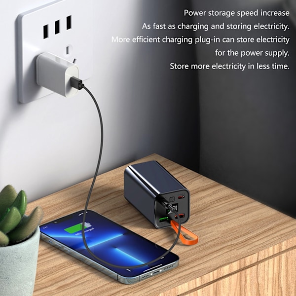 20000mAh Powerbank med 22.5W Snabbladdning USB C Utgångsport & Ingångsport LED Blue