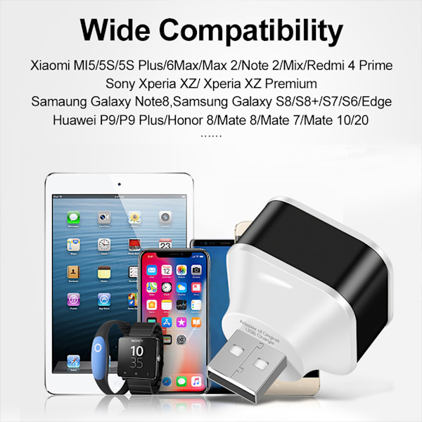 Ny USB 2.0 Dock Extender 3-port Utökad USB Splitter Hub Mini Laddare Black