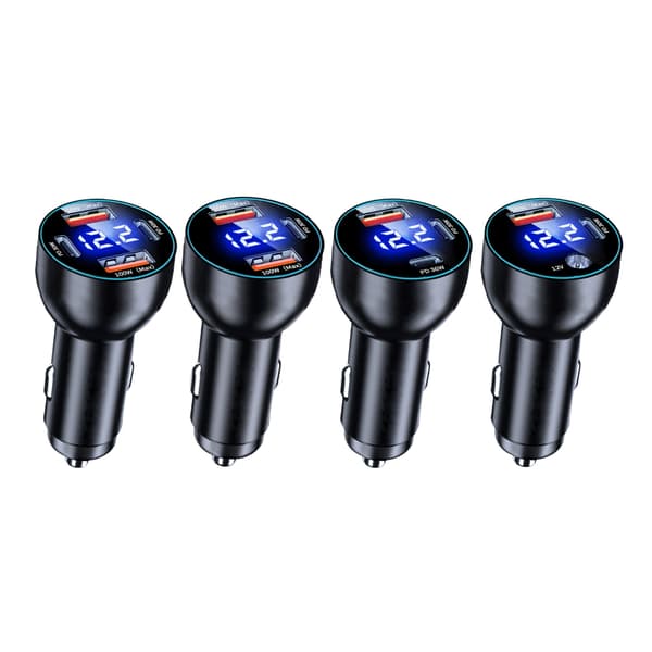 USB 100W PD30W Biloplader med digitalt display til smartphones og tablets USB PD DC5521