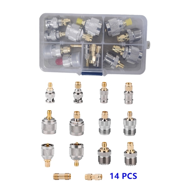 14-pack BNC till UHF-adapter Koaxial BNC hane till UHF RF BNC UHF-radioadapter-kit