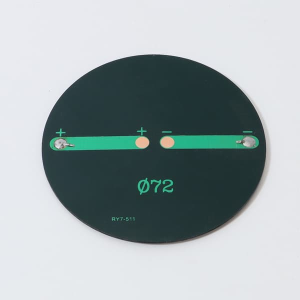 72 mm rundt solcellepanel 4,5 V 80 mA høyeffektiv monokrystallinsk solcelle