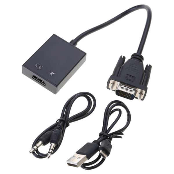 VGA til Konvertere Lyd Video Kabel Adapter VGA Input HDMI-kompatibel Output til Laptop null - Audio integrated