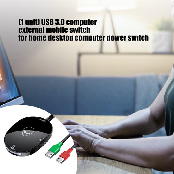 Computerstrømafbrydere Forlængerkabel med USB2.0-hub og lys LED-indikator for nem skrivebordsbetjening